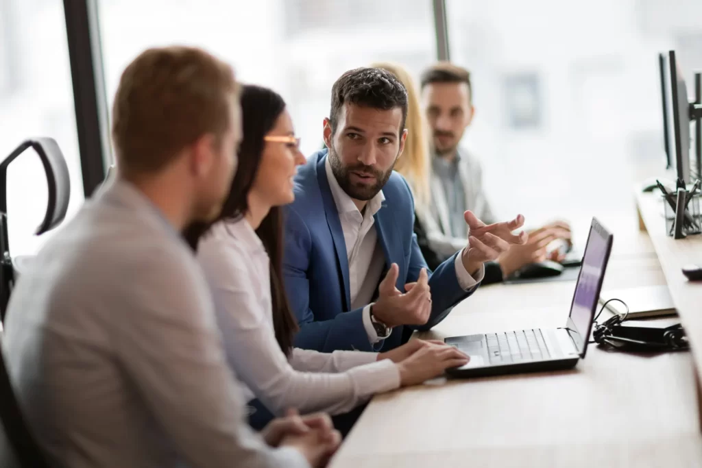 man in focus, discussion